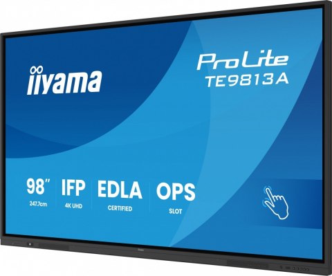 Monitor 98 cali TE9813A-B1AG INFRARED,40pkt,IPS,4K,7H,450cd/m2, WiFi,USB, ANDROID 14, Google EDLA,2x20W, UCHWYT CIENNY