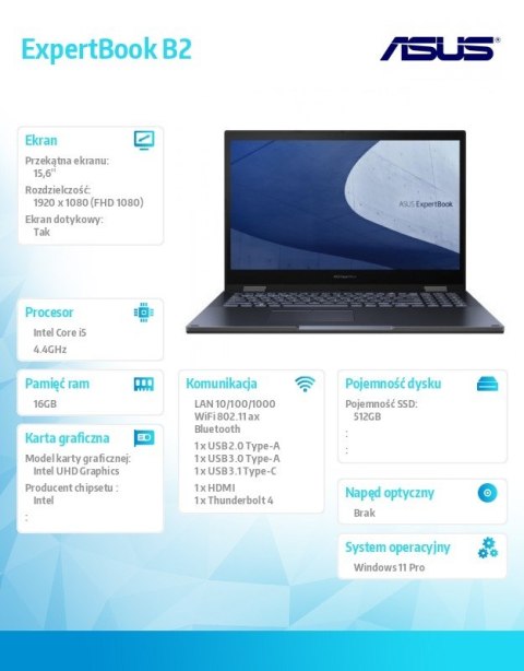 Notebook B2502FBA-E80043X i5-1240P 16GB/512GB/Windows 11 PRO Notebook B2502FBA-E80043X i5-1240P 16GB/512GB/Windows 11 PRO