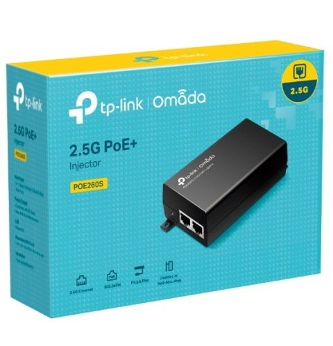 Injector Adapter Omada 2.5G PoE+ PORT: 1× 2.5G PoE Port, 1× 2.5G Non-PoE Port Injector Adapter Omada 2.5G PoE+ PORT: 1× 2.5G PoE Port, 1× 2.5G Non-PoE Port