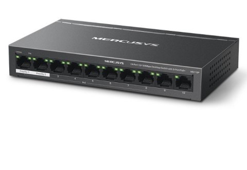 Przełącznik Mercusys 10-Port 10/100Mbps Desktop Switch with 8-Port PoE+ PORT: 8× 10/100 Mbps PoE+ Ports, 2× 10/100 Mbps Non-