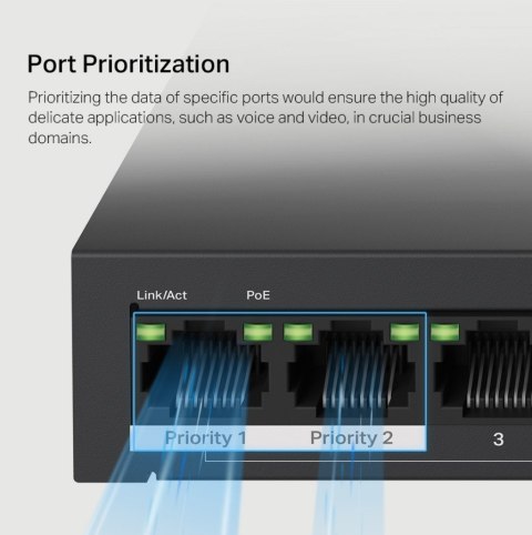 Przełącznik Mercusys 10-Port 10/100Mbps Desktop Switch with 8-Port PoE+ PORT: 8× 10/100 Mbps PoE+ Ports, 2× 10/100 Mbps Non-