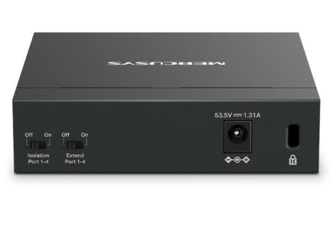 Przełącznik Mercusys 5-Port Gigabit Desktop Switch with 4-Port PoE+ PORT: 4× Gigabit PoE+ Ports, 1× Gigabit Non-PoE Por Przełącznik Mercusys 5-Port Gigabit Desktop Switch with 4-Port PoE+ PORT: 4× Gigabit PoE+ Ports, 1× Gigabit Non-PoE Por