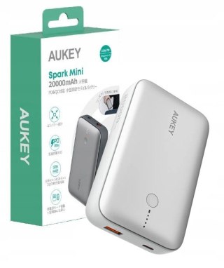 PB-Y57 White Mini PowerBank 20000mAh 22.5W 2xUSB PD 3.0 QC 3.0 LED