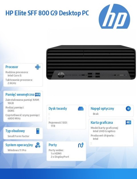 Komputer biurkowy 800 SFF G9 i5-14500 1TB/16GB/W11P A55N5ET Komputer biurkowy 800 SFF G9 i5-14500 1TB/16GB/W11P A55N5ET