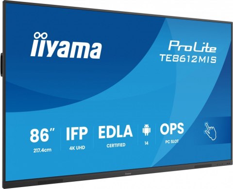 Monitor 86 cali TE8612MIS-B4AG 40pkt,IPS,4K,24/7,7H, ANDROID 14, RK3576, 8/128GB, EDLA, Essential