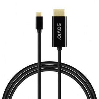 Kabel USB-C do HDMI CL-190 30Hz, 1m plastik