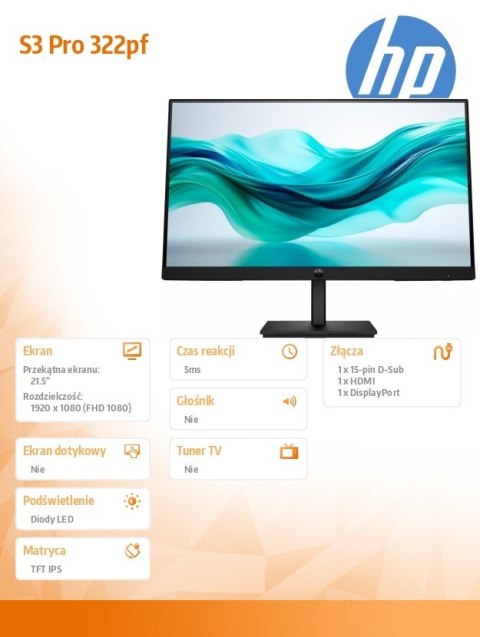 Monitor 21.5 cala S3 Pro 322pf FHD MNTR 9U5B0UT#ABB