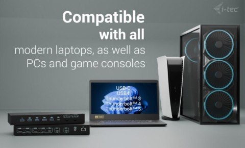 Stacja dokująca USB-C KVM Dock PRO Three Hosts Dual Video 2x Power Delivery max 92W Stacja dokująca USB-C KVM Dock PRO Three Hosts Dual Video 2x Power Delivery max 92W