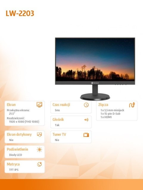 Monitor 21,5 cala LW-2203 HDMI VGA 100Hz Monitor 21,5 cala LW-2203 HDMI VGA 100Hz