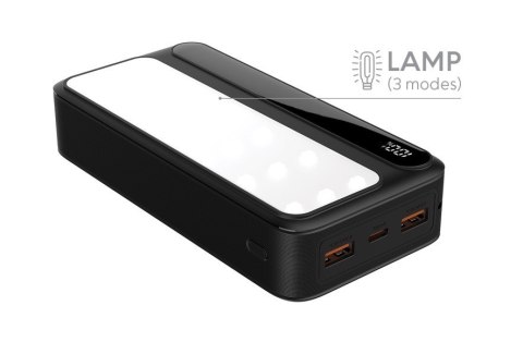 Powerbank P20 LCDPD LAMP 20 000mAh, zintegrowana lampa LED z funkcją latarki Powerbank P20 LCDPD LAMP 20 000mAh, zintegrowana lampa LED z funkcją latarki