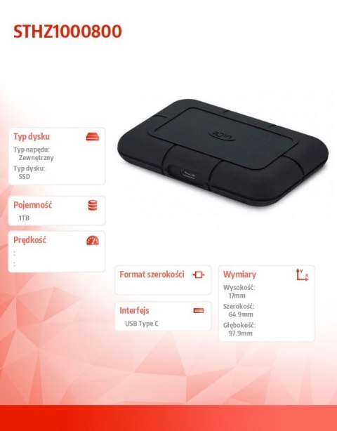 Dysk zewnętrzny Rugged SSD Pro 1 TB USB-C STHZ1000800 Dysk zewnętrzny Rugged SSD Pro 1 TB USB-C STHZ1000800