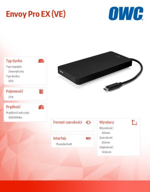 Envoy Pro EX (VE) 2TB SSD 2600MB/s Thunderbolt 3