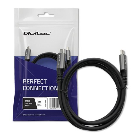 Kabel USB4 Ultra-Fast | USB-C PD 240W | Thunderbolt 3/4 | 4K | 40Gb/s | 1m | Czarny Kabel USB4 Ultra-Fast | USB-C PD 240W | Thunderbolt 3/4 | 4K | 40Gb/s | 1m | Czarny