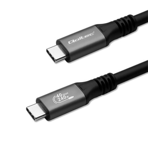 Kabel USB4 Ultra-Fast | USB-C PD 240W | Thunderbolt 3/4 | 4K | 40Gb/s | 1m | Czarny Kabel USB4 Ultra-Fast | USB-C PD 240W | Thunderbolt 3/4 | 4K | 40Gb/s | 1m | Czarny