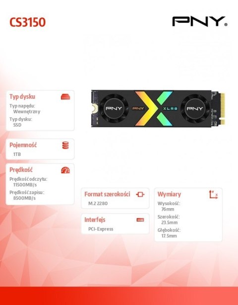 Dysk SSD 1TB M.2 2280 CS3150 M280CS3150XHS-1TB-RB EPIC-X RGB Dysk SSD 1TB M.2 2280 CS3150 M280CS3150XHS-1TB-RB EPIC-X RGB
