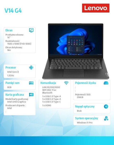 Laptop V14 G4 83A00041PB W11Pro i3-1315U/8GB/256GB/INT/14.0 FHD/Business Black/3YRS OS Laptop V14 G4 83A00041PB W11Pro i3-1315U/8GB/256GB/INT/14.0 FHD/Business Black/3YRS OS