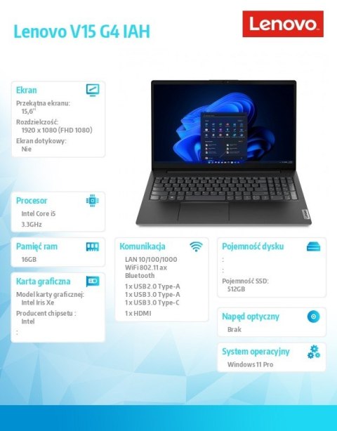 Laptop V15 G4 83FS0015PB W11Pro i5-12500H/16GB/512GB/INT/15.6 FHD/Business Black/3YRS OS Laptop V15 G4 83FS0015PB W11Pro i5-12500H/16GB/512GB/INT/15.6 FHD/Business Black/3YRS OS