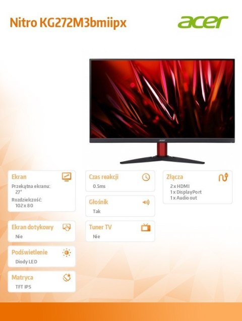 Monitor 27 cali Nitro KG272M3bmiipx FHD/IPS/180Hz Monitor 27 cali Nitro KG272M3bmiipx FHD/IPS/180Hz
