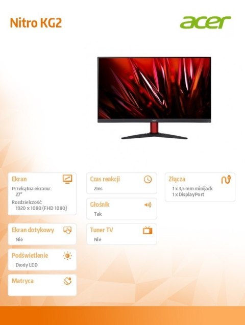 Monitor 27 cali Nitro KG272Sbm iipx ZeroFrame 165 Hz Monitor 27 cali Nitro KG272Sbm iipx ZeroFrame 165 Hz