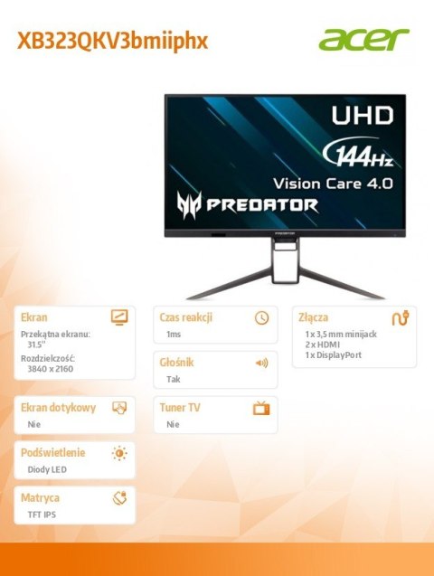 Monitor 32 cale XB323QKV3bmiiphx Monitor 32 cale XB323QKV3bmiiphx