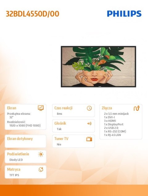Monitor 32BDL4550D 32 cali Public Display 24/7 Monitor 32BDL4550D 32 cali Public Display 24/7