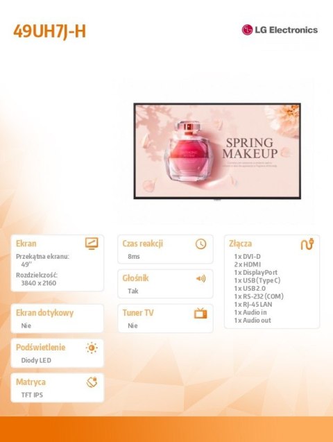 Monitor 49 cali 49UH7J-H IPS 700cd/m2 24/7 Monitor 49 cali 49UH7J-H IPS 700cd/m2 24/7