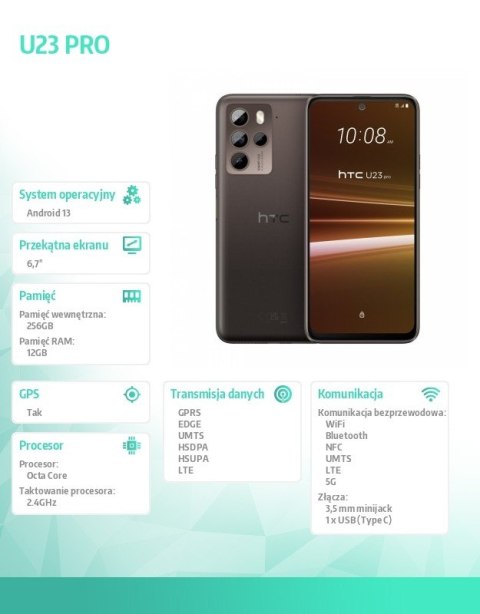 Smartfon U23 PRO 12/256GB brązowy