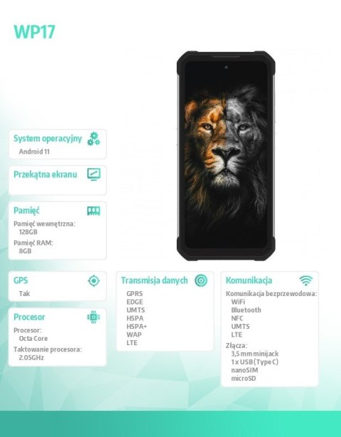 Smartfon WP17 8/128GB NFC 8300 mAh DualSIM czarny Smartfon WP17 8/128GB NFC 8300 mAh DualSIM czarny