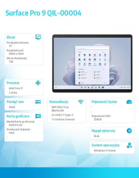 Surface PRO9 256/i7/16 Platinum QIL-00004 PL Surface PRO9 256/i7/16 Platinum QIL-00004 PL
