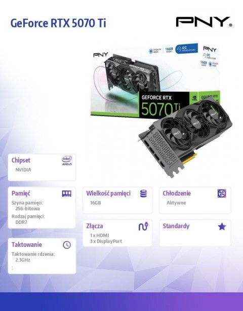 Karta graficzna GeForce RTX 5070 Ti OC 3F 16GB 256-bit 896GB/s Karta graficzna GeForce RTX 5070 Ti OC 3F 16GB 256-bit 896GB/s