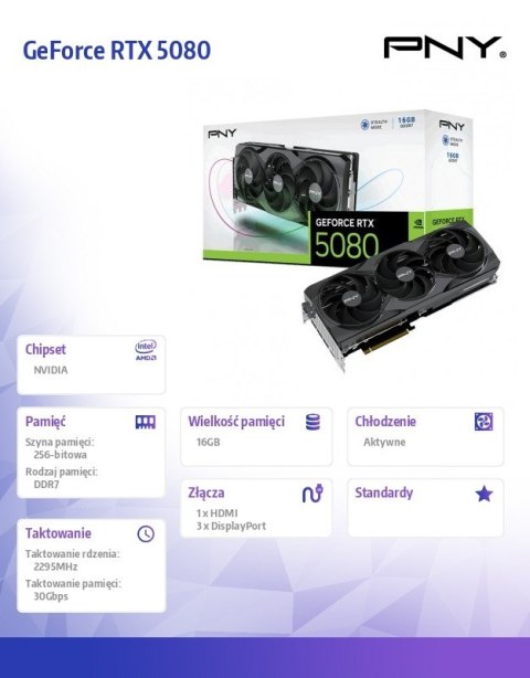 Karta graficzna GeForce RTX 5080 3F 16GB VCG508016TFXPB1 Karta graficzna GeForce RTX 5080 3F 16GB VCG508016TFXPB1