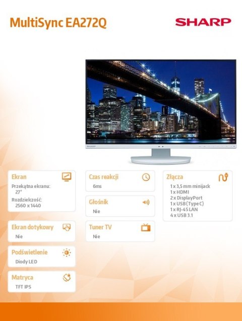 Monitor MultiSync EA272QW 27 cali biały Monitor MultiSync EA272QW 27 cali biały