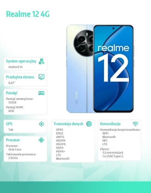 Smarfton 12 4G 512GB 8GB Skyline Blue RMX3871 Smarfton 12 4G 512GB 8GB Skyline Blue RMX3871