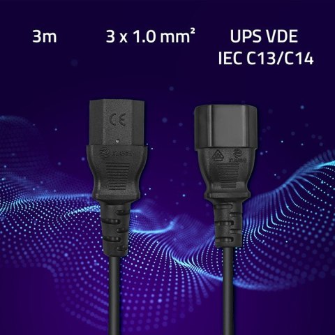 Kabel zasilający do UPS | C13/C14 | 3m Kabel zasilający do UPS | C13/C14 | 3m