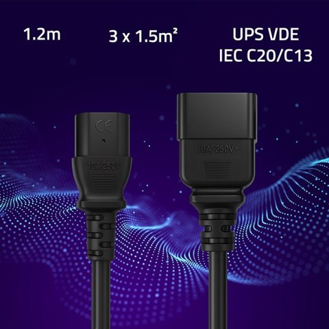 Kabel zasilający do UPS | C20/C13 | 1.2m Kabel zasilający do UPS | C20/C13 | 1.2m