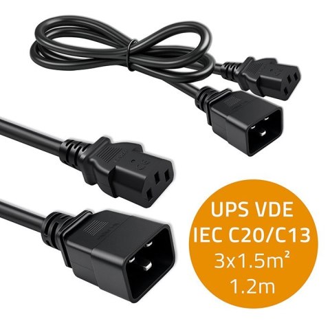 Kabel zasilający do UPS | C20/C13 | 1.2m Kabel zasilający do UPS | C20/C13 | 1.2m