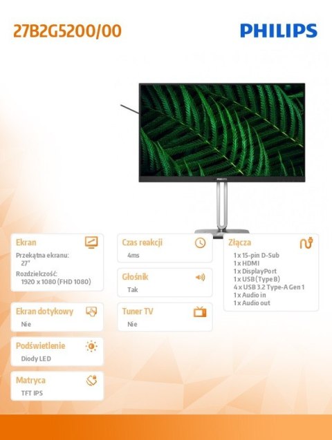 Monitor 27B2G5200 27 cali IPS 100Hz HDMI DP VGA Pivot Głośniki