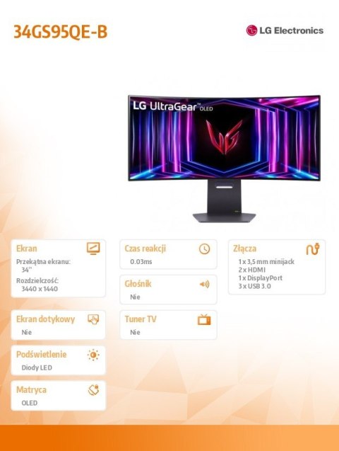 Monitor 34 cale 34GS95QE-B