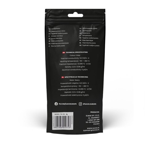 Pasta termoprzewodząca Glacier 14,5 W/mK, 4g TG-04 Pasta termoprzewodząca Glacier 14,5 W/mK, 4g TG-04