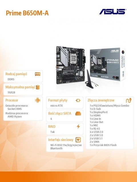 Płyta główna Prime B650M-A WIFI II Płyta główna Prime B650M-A WIFI II