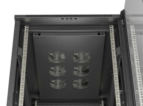 Szafa instalacyjna rack stojąca 19" 22U 600x1000 czarna drzwi przeszkolne ( flat pack) Szafa instalacyjna rack stojąca 19" 22U 600x1000 czarna drzwi przeszkolne ( flat pack)