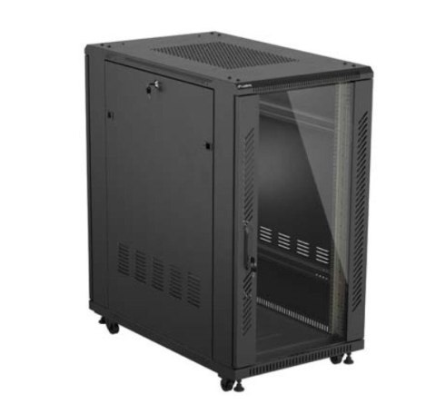 Szafa instalacyjna rack stojąca 19" 22U 600x1000 czarna drzwi przeszkolne ( flat pack) Szafa instalacyjna rack stojąca 19" 22U 600x1000 czarna drzwi przeszkolne ( flat pack)