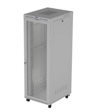 Szafa instalacyjna rack stojąca 19" 47U 800x1200 szara drzwi perforowane LCD ( flat pack) V2
