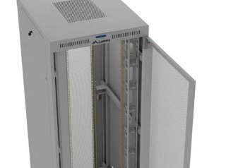 Szafa instalacyjna rack stojąca 19" 47U 800x1200 szara drzwi perforowane LCD ( flat pack) V2