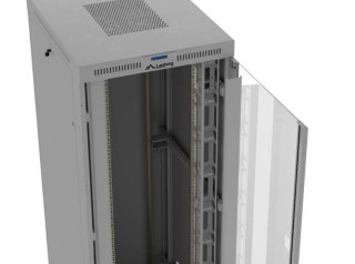 Szafa instalacyjna rack stojąca 47U 800x1000 szara drzwi przeszkolne LCD ( flat pack) V2