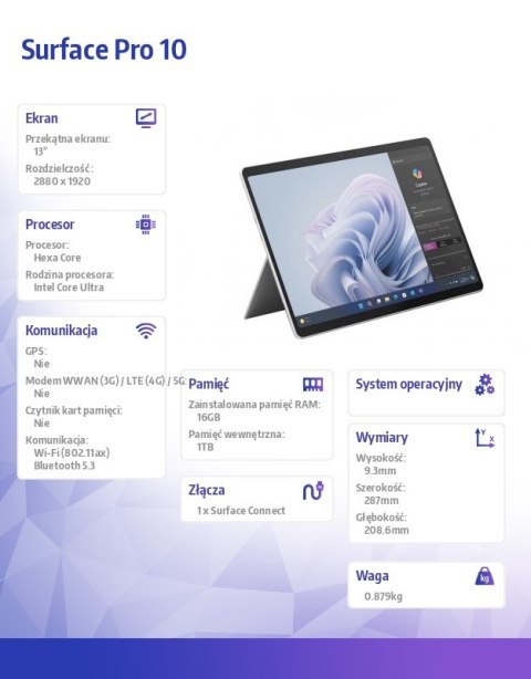 Tablet Surface Pro10 Ultra 7 165U/16GB/1TB /Comm Plat/ZDX-00004