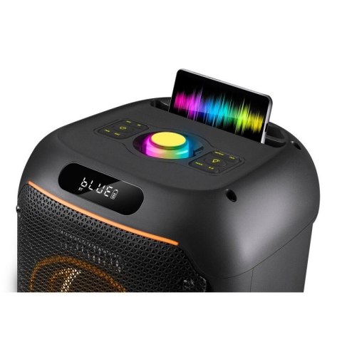 Głośnik bluetooth BOOMER 65W czarny podświetlenie LED