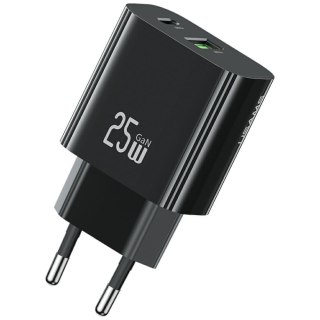 Ładowarka sieciowa 25W 1xUSB-C 1xUSB-A Fast Charging Czarna