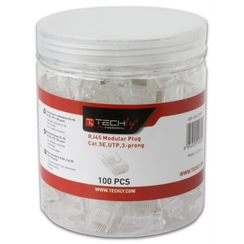 Wtyk modularny RJ45 UTP 8P8C cat.5e na drut 100szt.