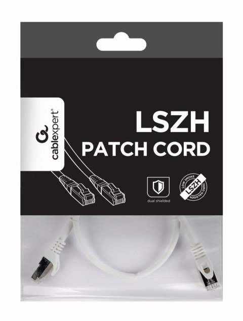 Patch cord Kat.6A S/FTP LSZH 3m biały